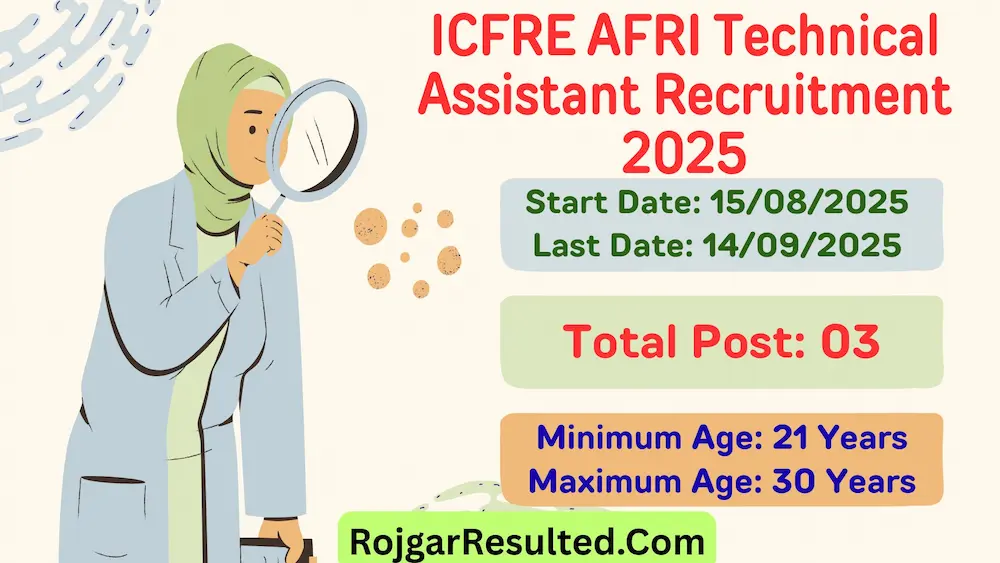 ICFRE AFRI Technical Assistant Recruitment