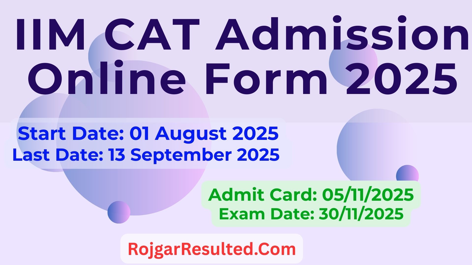 IIM CAT Admission Online Form