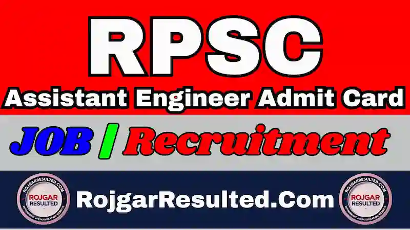RPSC Assistant Engineer Admit Card