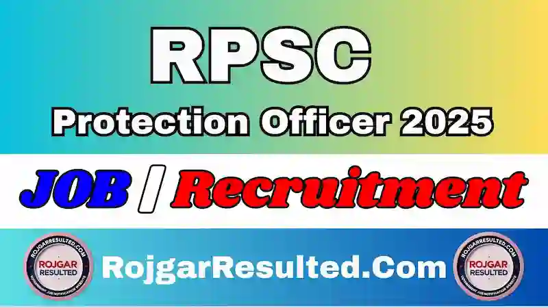 RPSC Protection Officer Online Form 2025 Apply Online